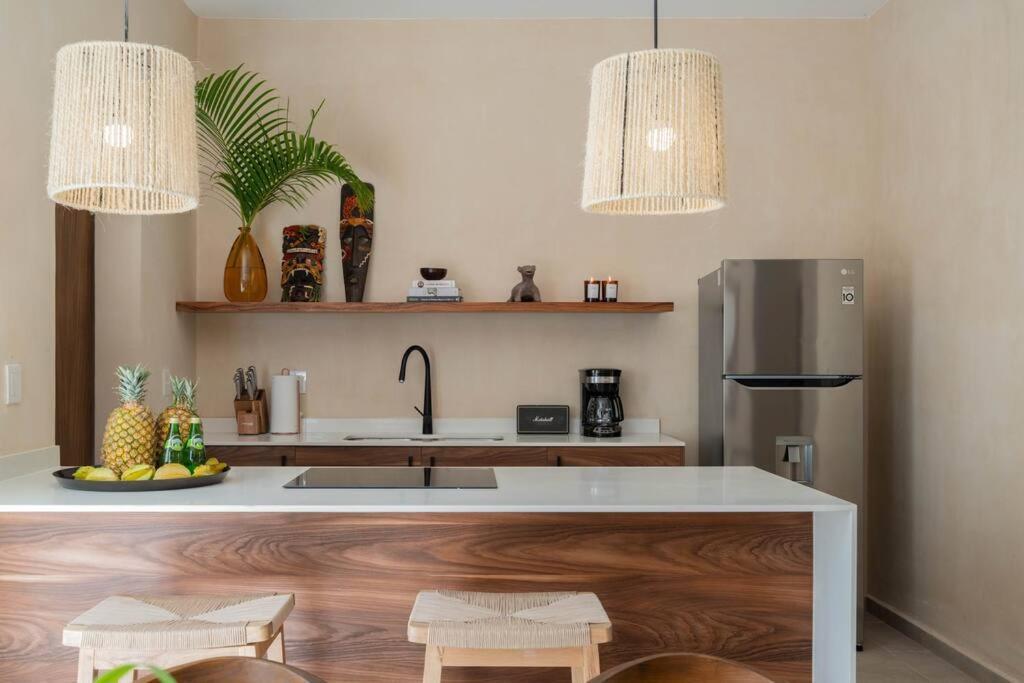 トゥルムLujoso Departamento Boho-Chic Con Alberca Privadaアパートメント エクステリア 写真